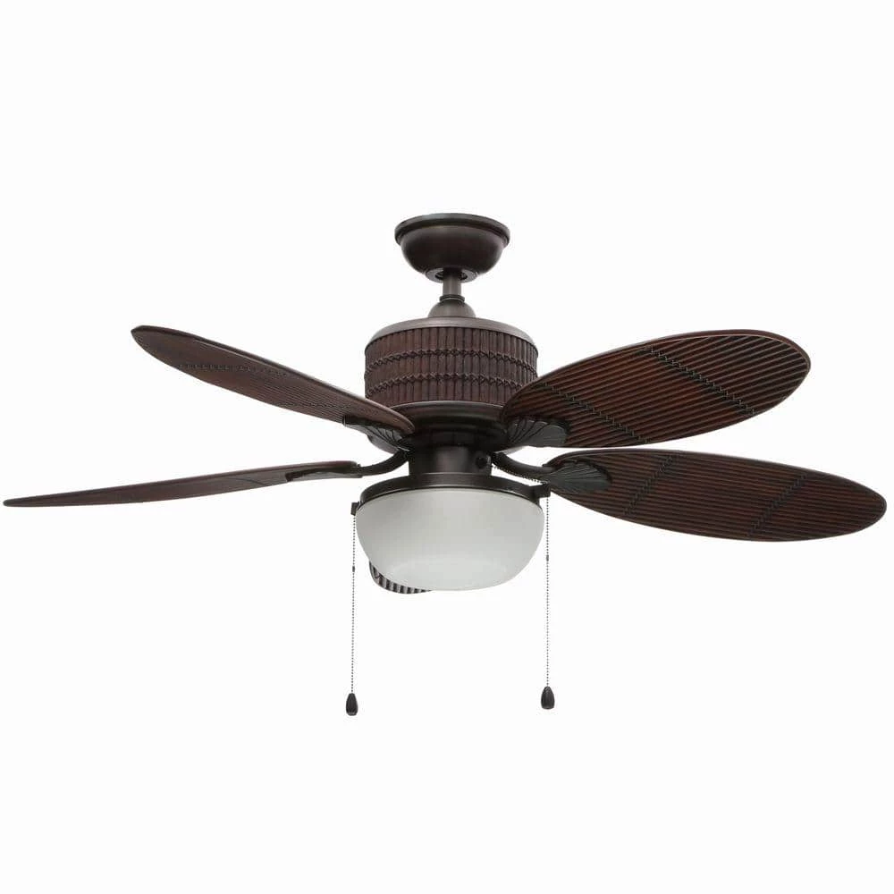 Tahiti Breeze 52 in. LED Indoor/Outdoor Natural Iron Ceiling Fan with Mahogany Bamboo Accents by Home Decorators Collection 8 Tahiti Breeze 52 in. LED Indoor/Outdoor Natural Iron Ceiling Fan with Mahogany Bamboo Accents by Home Decorators Collection - Image 6