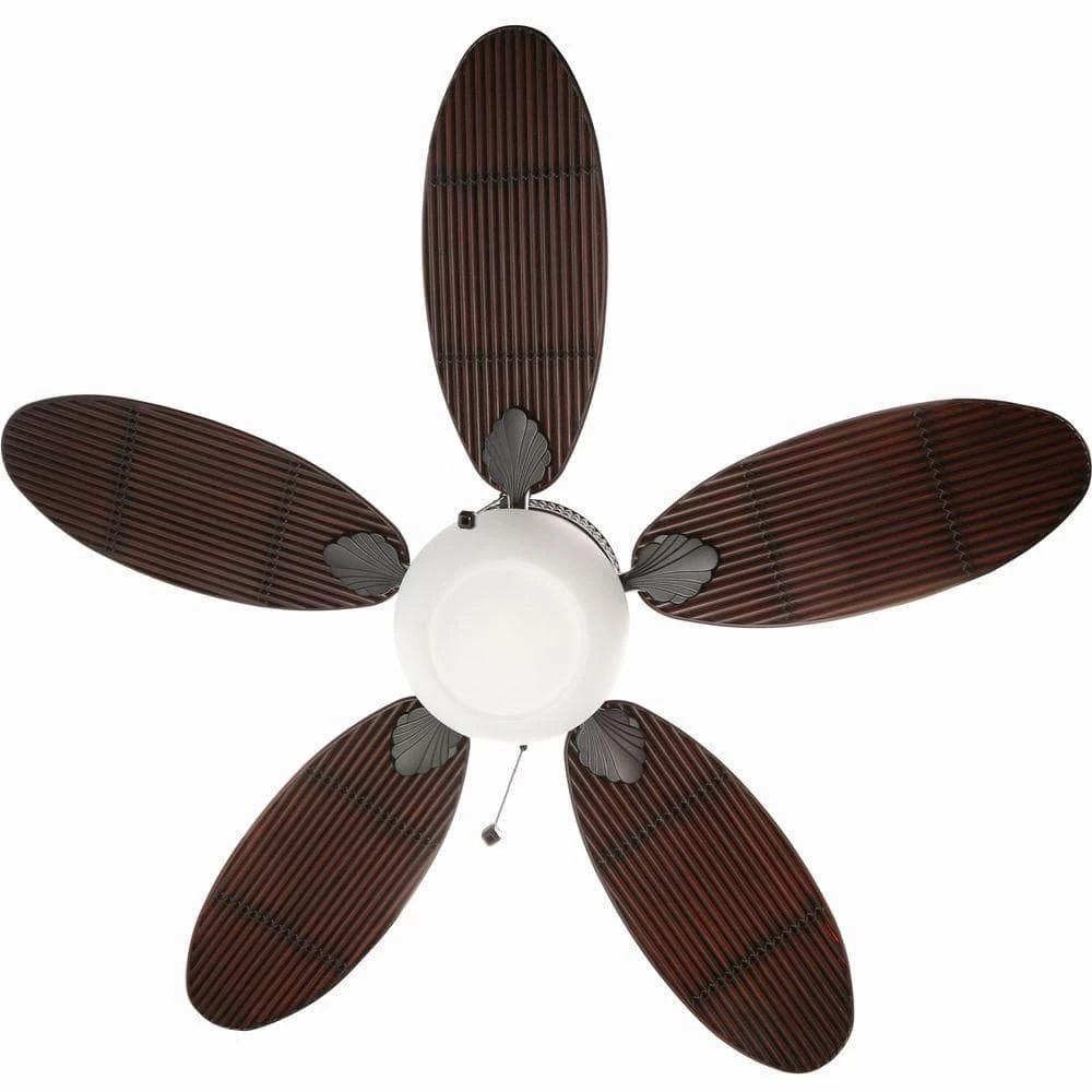 Tahiti Breeze 52 in. LED Indoor/Outdoor Natural Iron Ceiling Fan with Mahogany Bamboo Accents by Home Decorators Collection 9 Tahiti Breeze 52 in. LED Indoor/Outdoor Natural Iron Ceiling Fan with Mahogany Bamboo Accents by Home Decorators Collection - Image 7