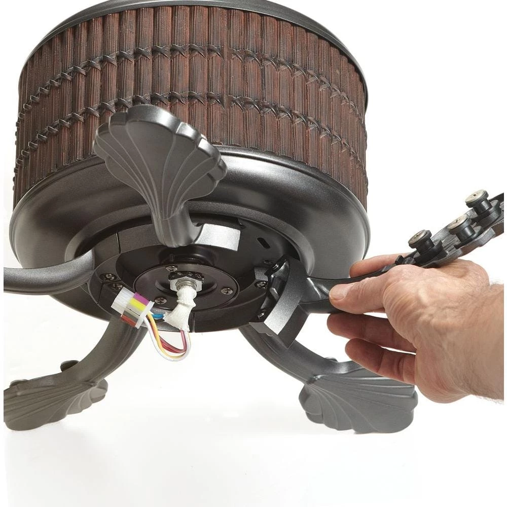 Tahiti Breeze 52 in. LED Indoor/Outdoor Natural Iron Ceiling Fan with Mahogany Bamboo Accents by Home Decorators Collection 10 Tahiti Breeze 52 in. LED Indoor/Outdoor Natural Iron Ceiling Fan with Mahogany Bamboo Accents by Home Decorators Collection - Image 8