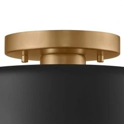 10 in. 1-Light Matte Black and Gold Semi-Flush Mount by Home Decorators Collection -Outlet Home Decorators Collection Store matte black and gold home decorators collection flush mount lights ehd112720 bkg 1d 1000