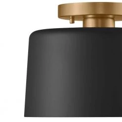 10 in. 1-Light Matte Black and Gold Semi-Flush Mount by Home Decorators Collection -Outlet Home Decorators Collection Store matte black and gold home decorators collection flush mount lights ehd112720 bkg a0 1000