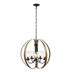 Ellena 5-Light Matte Black and Maple Tone Outdoor Chandelier with Seedy Glass by Home Decorators Collection -Outlet Home Decorators Collection Store matte black and maple tone home decorators collection outdoor chandeliers 28250 40 1000