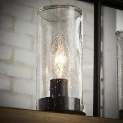 Ellena 5-Light Matte Black and Maple Tone Outdoor Pendant Island Light with Seedy Glass by Home Decorators Collection -Outlet Home Decorators Collection Store matte black and maple tone home decorators collection outdoor pendant lights 28245 66 1000