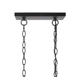 Ellena 5-Light Matte Black and Maple Tone Outdoor Pendant Island Light with Seedy Glass by Home Decorators Collection -Outlet Home Decorators Collection Store matte black and maple tone home decorators collection outdoor pendant lights 28245 a0 1000