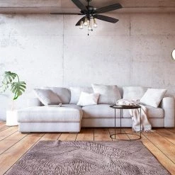 52 in. Bay City Indoor LED Matte Black with Brass Accents Dry Rated Ceiling Fan with Light Kit and 5 Reversible Blades by Home Decorators Collection -Outlet Home Decorators Collection Store matte black brass home decorators collection ceiling fans with lights 59909 31 1000