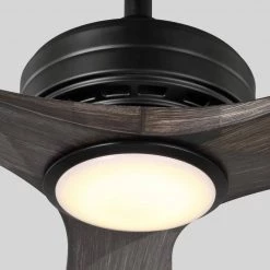 Bayshire 60 in. LED Indoor/Outdoor Matte Black Ceiling Fan with Remote Control and White Color Changing Light Kit by Home Decorators Collection -Outlet Home Decorators Collection Store matte black finish home decorators collection ceiling fans with lights 102l60mbkddw 1d 1000