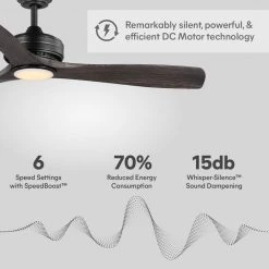 Bayshire 60 in. LED Indoor/Outdoor Matte Black Ceiling Fan with Remote Control and White Color Changing Light Kit by Home Decorators Collection -Outlet Home Decorators Collection Store matte black finish home decorators collection ceiling fans with lights 102l60mbkddw 44 1000