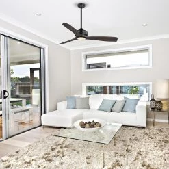 Bayshire 60 in. LED Indoor/Outdoor Matte Black Ceiling Fan with Remote Control and White Color Changing Light Kit by Home Decorators Collection -Outlet Home Decorators Collection Store matte black finish home decorators collection ceiling fans with lights 102l60mbkddw 66 1000