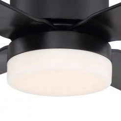 Kitteridge 52 in. LED Indoor Matte Black Ceiling Fan with Light Kit by Home Decorators Collection -Outlet Home Decorators Collection Store matte black home decorators collection ceiling fans with lights 35442 hbub 1d 1000