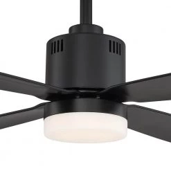 Kitteridge 52 in. LED Indoor Matte Black Ceiling Fan with Light Kit by Home Decorators Collection -Outlet Home Decorators Collection Store matte black home decorators collection ceiling fans with lights 35442 hbub 44 1000