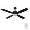 Kitteridge 52 in. LED Indoor Matte Black Ceiling Fan with Light Kit by Home Decorators Collection -Outlet Home Decorators Collection Store matte black home decorators collection ceiling fans with lights 35442 hbub 64 1000