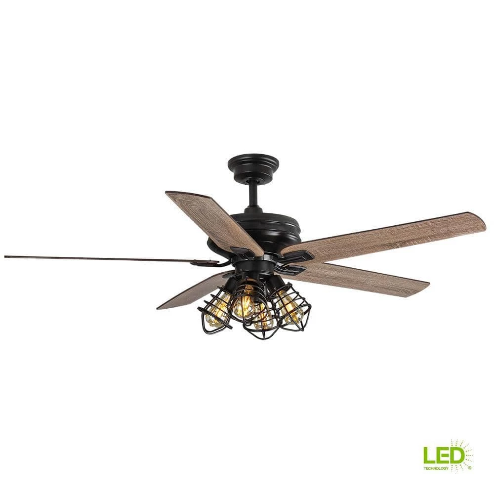 Carlisle 60 in. LED Matte Black Ceiling Fan with Remote Control and Light Kit by Home Decorators Collection 7 Carlisle 60 in. LED Matte Black Ceiling Fan with Remote Control and Light Kit by Home Decorators Collection - Image 5