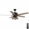 Carlisle 60 in. LED Matte Black Ceiling Fan with Remote Control and Light Kit by Home Decorators Collection -Outlet Home Decorators Collection Store matte black home decorators collection ceiling fans with lights 51760 64 1000