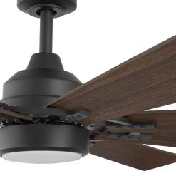 Makenna 60 in. White Color Changing Integrated Outdoor LED Matte Black Ceiling Fan with Light Kit, DC Motor and Remote by Home Decorators Collection -Outlet Home Decorators Collection Store matte black home decorators collection ceiling fans with lights 52106 40 1000
