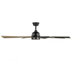 Makenna 60 in. White Color Changing Integrated Outdoor LED Matte Black Ceiling Fan with Light Kit, DC Motor and Remote by Home Decorators Collection -Outlet Home Decorators Collection Store matte black home decorators collection ceiling fans with lights 52106 4f 1000