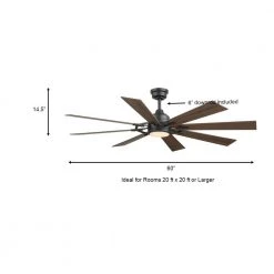 Makenna 60 in. White Color Changing Integrated Outdoor LED Matte Black Ceiling Fan with Light Kit, DC Motor and Remote by Home Decorators Collection -Outlet Home Decorators Collection Store matte black home decorators collection ceiling fans with lights 52106 a0 1000