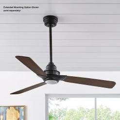 Ester 54 in. White Color Changing Integrated LED Indoor/Outdoor Matte Black Ceiling Fan with Light Kit and Remote by Home Decorators Collection -Outlet Home Decorators Collection Store matte black home decorators collection ceiling fans with lights 52159 31 1000