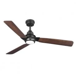Ester 54 in. White Color Changing Integrated LED Indoor/Outdoor Matte Black Ceiling Fan with Light Kit and Remote by Home Decorators Collection -Outlet Home Decorators Collection Store matte black home decorators collection ceiling fans with lights 52159 4f 1000