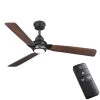 Ester 54 in. White Color Changing Integrated LED Indoor/Outdoor Matte Black Ceiling Fan with Light Kit and Remote by Home Decorators Collection -Outlet Home Decorators Collection Store matte black home decorators collection ceiling fans with lights 52159 64 1000
