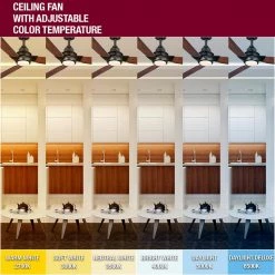 Ester 54 in. White Color Changing Integrated LED Indoor/Outdoor Matte Black Ceiling Fan with Light Kit and Remote by Home Decorators Collection -Outlet Home Decorators Collection Store matte black home decorators collection ceiling fans with lights 52159 d4 1000