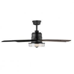 Castleford 52 in. White Color Changing Integrated LED Matte Black Indoor Ceiling Fan with Light Kit and Remote Control by Home Decorators Collection -Outlet Home Decorators Collection Store matte black home decorators collection ceiling fans with lights 52171 1f 1000