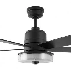 Castleford 52 in. White Color Changing Integrated LED Matte Black Indoor Ceiling Fan with Light Kit and Remote Control by Home Decorators Collection -Outlet Home Decorators Collection Store matte black home decorators collection ceiling fans with lights 52171 40 1000