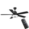 Castleford 52 in. White Color Changing Integrated LED Matte Black Indoor Ceiling Fan with Light Kit and Remote Control by Home Decorators Collection -Outlet Home Decorators Collection Store matte black home decorators collection ceiling fans with lights 52171 64 1000