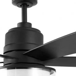 Castleford 52 in. White Color Changing Integrated LED Matte Black Indoor Ceiling Fan with Light Kit and Remote Control by Home Decorators Collection -Outlet Home Decorators Collection Store matte black home decorators collection ceiling fans with lights 52171 66 1000