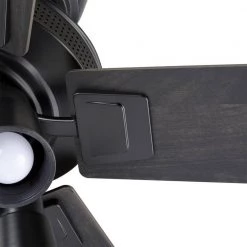 52 in. Matteo Indoor Matte Black LED Ceiling Fan with Light Kit by Home Decorators Collection -Outlet Home Decorators Collection Store matte black home decorators collection ceiling fans with lights 56044 44 1000