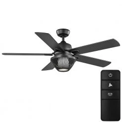 52 in. Arbeth Integrated Matte White Indoor LED Smart Hubspace Ceiling Fan with Light Kit and Remote Control by Home Decorators Collection