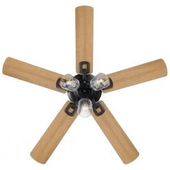 52 in. Sederio Indoor Matte Black LED Ceiling Fan with Light Kit by Home Decorators Collection -Outlet Home Decorators Collection Store matte black home decorators collection ceiling fans with lights 56046 66 1000