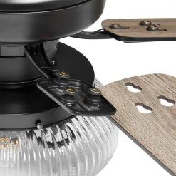 52 in. Rimgate Indoor Matte Black LED Ceiling Fan with Remote Control by Home Decorators Collection -Outlet Home Decorators Collection Store matte black home decorators collection ceiling fans with lights 56048 1f 1000