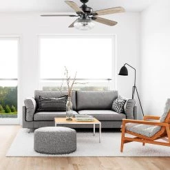 52 in. Rimgate Indoor Matte Black LED Ceiling Fan with Remote Control by Home Decorators Collection -Outlet Home Decorators Collection Store matte black home decorators collection ceiling fans with lights 56048 31 1000