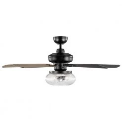 52 in. Rimgate Indoor Matte Black LED Ceiling Fan with Remote Control by Home Decorators Collection -Outlet Home Decorators Collection Store matte black home decorators collection ceiling fans with lights 56048 44 1000