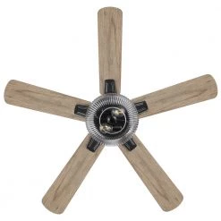 52 in. Rimgate Indoor Matte Black LED Ceiling Fan with Remote Control by Home Decorators Collection -Outlet Home Decorators Collection Store matte black home decorators collection ceiling fans with lights 56048 d4 1000