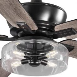 Aberwell 56 in. LED Matte Black Indoor/Outdoor Ceiling Fan with Light Kit and Remote Control by Home Decorators Collection -Outlet Home Decorators Collection Store matte black home decorators collection ceiling fans with lights 59202 1f 1000