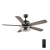 Aberwell 56 in. LED Matte Black Indoor/Outdoor Ceiling Fan with Light Kit and Remote Control by Home Decorators Collection -Outlet Home Decorators Collection Store matte black home decorators collection ceiling fans with lights 59202 64 1000