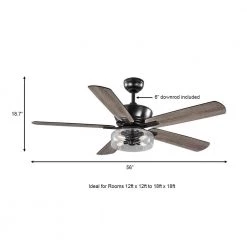 Aberwell 56 in. LED Matte Black Indoor/Outdoor Ceiling Fan with Light Kit and Remote Control by Home Decorators Collection -Outlet Home Decorators Collection Store matte black home decorators collection ceiling fans with lights 59202 a0 1000