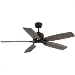 Hayden Lake 56 in. White Color Changing LED Indoor/Outdoor Matte Black Ceiling Fan with Light Kit and Remote Control by Home Decorators Collection -Outlet Home Decorators Collection Store matte black home decorators collection ceiling fans with lights 59929 1f 1000