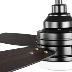 Rowan 60 in. Integrated LED Indoor Matte Black Ceiling Fan with Light Kit and Remote Control by Home Decorators Collection -Outlet Home Decorators Collection Store matte black home decorators collection ceiling fans with lights 7983hdcmb 1d 1000