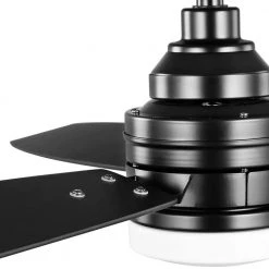 Rowan 60 in. Integrated LED Indoor Matte Black Ceiling Fan with Light Kit and Remote Control by Home Decorators Collection -Outlet Home Decorators Collection Store matte black home decorators collection ceiling fans with lights 7983hdcmb 40 1000