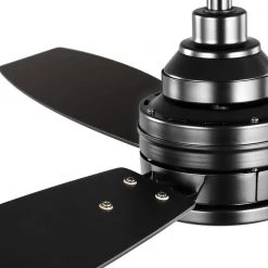 Rowan 60 in. Integrated LED Indoor Matte Black Ceiling Fan with Light Kit and Remote Control by Home Decorators Collection -Outlet Home Decorators Collection Store matte black home decorators collection ceiling fans with lights 7983hdcmb 77 1000