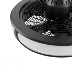 Tuilene 21 in. Integrated LED Matte Black Ceiling Fan with Light and Remote Control by Home Decorators Collection -Outlet Home Decorators Collection Store matte black home decorators collection ceiling fans with lights ak83 mbk 66 1000