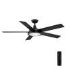 Merienda 56 in. LED Matte Black Ceiling Fan with Light by Home Decorators Collection -Outlet Home Decorators Collection Store matte black home decorators collection ceiling fans with lights am686 mbk 64 1000
