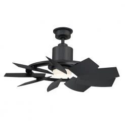 Stonemill 36 in. LED Outdoor Matte Black Ceiling Fan with Light by Home Decorators Collection