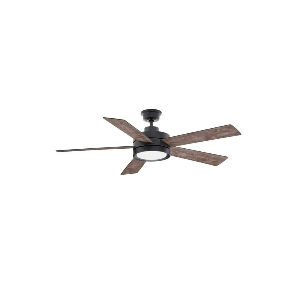 Baxtan 56 in. LED Matte Black Ceiling Fan with Light and Remote Control by Home Decorators Collection 5 Baxtan 56 in. LED Matte Black Ceiling Fan with Light and Remote Control by Home Decorators Collection - Image 3