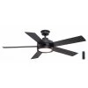 Baxtan 56 in. LED Matte Black Ceiling Fan with Light and Remote Control by Home Decorators Collection -Outlet Home Decorators Collection Store matte black home decorators collection ceiling fans with lights am731a mbk 64 1000