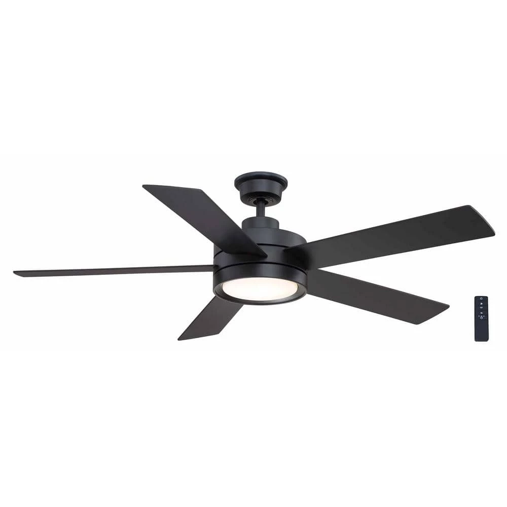 Baxtan 56 in. LED Matte Black Ceiling Fan with Light and Remote Control by Home Decorators Collection 3 Baxtan 56 in. LED Matte Black Ceiling Fan with Light and Remote Control by Home Decorators Collection