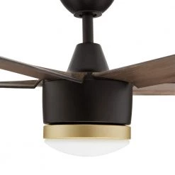 Merwry 56 in. Integrated LED Indoor/Outdoor Matte Black Ceiling Fan with Light Kit and Remote Control by Home Decorators Collection -Outlet Home Decorators Collection Store matte black home decorators collection ceiling fans with lights sw1422 56in mbk 1d 1000