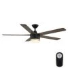 Merwry 56 in. Integrated LED Indoor/Outdoor Matte Black Ceiling Fan with Light Kit and Remote Control by Home Decorators Collection -Outlet Home Decorators Collection Store matte black home decorators collection ceiling fans with lights sw1422 56in mbk 64 1000